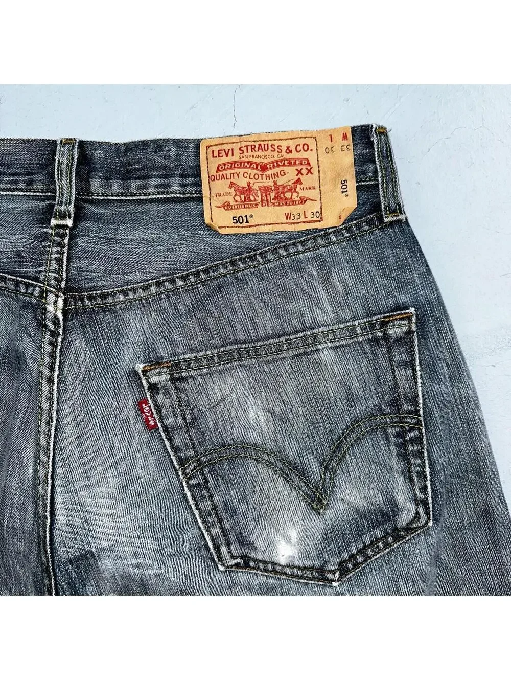 Levis 501 Vintage Y2K XX Straight Leg Jeans Blue Med Wash 33x30 Act 32x28